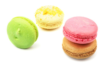 A french sweet delicacy, macaroons variety closeup.