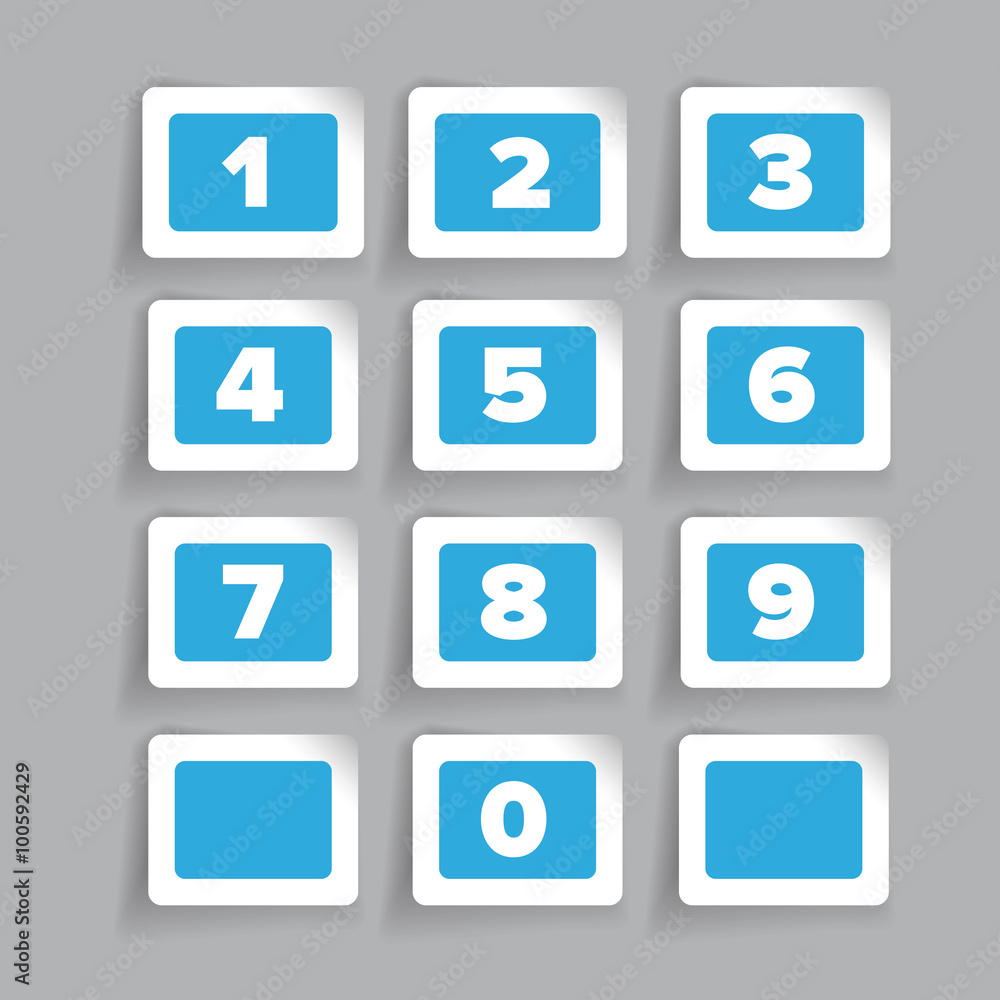 Poster numbers set. vector label