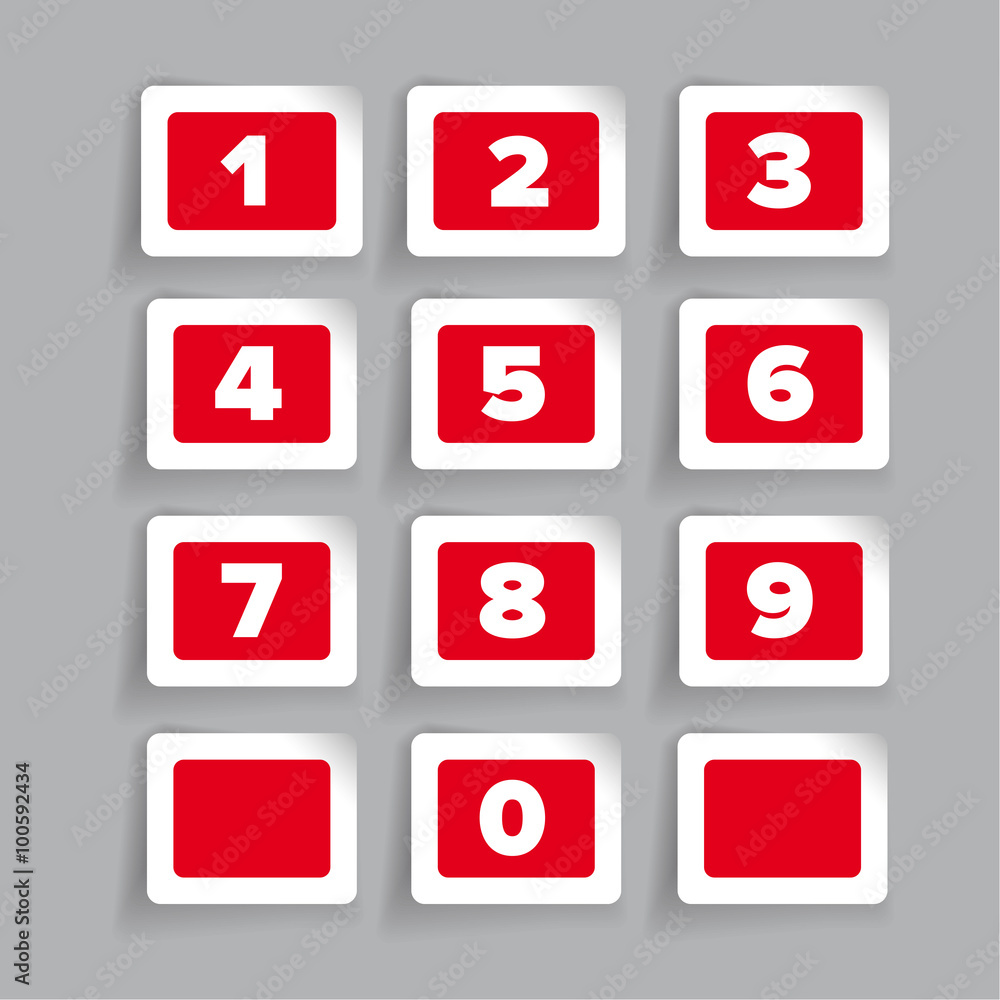 Poster numbers set. vector label