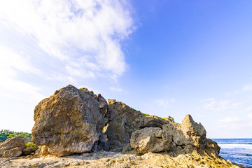 Fototapeta na wymiar Rock, cliff, landscape. Okinawa, Japan.