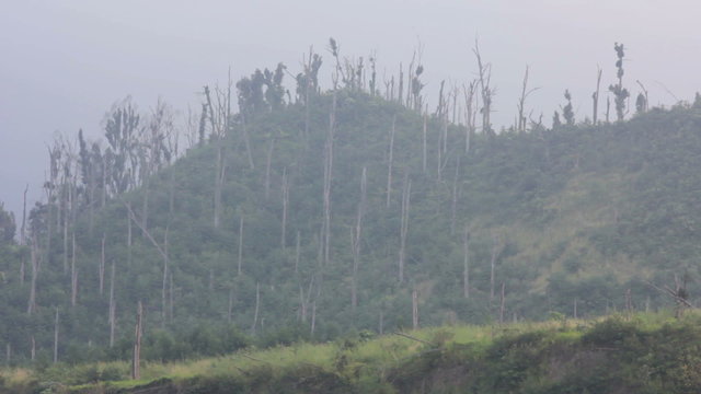 mount merapi volcano in indonesia, 1 year later the eruption 