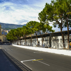 Starting grid asphalt Monaco race Grand Prix circuit