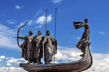 Foto op Aluminium Oprichters Monument Dniper Rivier Kiev Symbool Kiev Oekraïne © Bill Perry