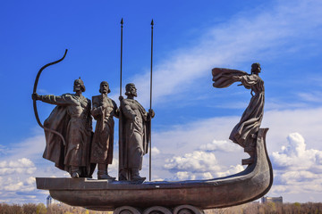 Monument Fondateurs Fleuve Dniper Symbole Kiev Kiev Ukraine