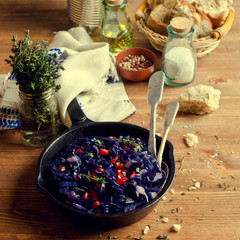 Steamed vegetables with spices