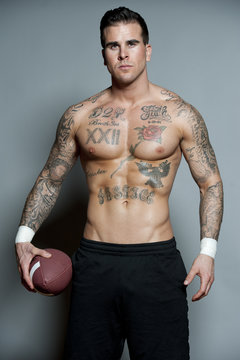 White Male Football Player