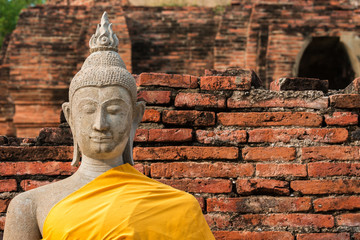 Buddha statues at Wat Yai Chai Mongkhon in Ayutthaya,Thailand.