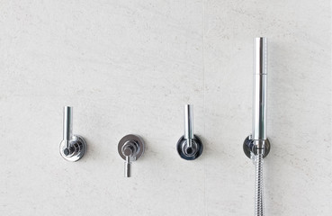 faucet on wall