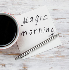 Message written on napkin