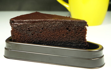 Chocolate cake with soybean milk cup