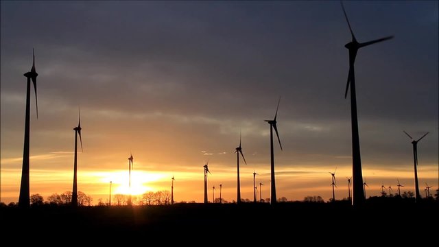 Windenergie,  Windkraft, Strom, Sonnenuntergang
