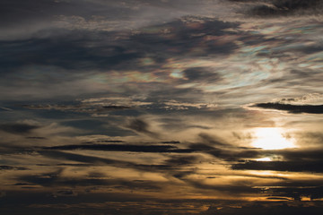 colorful dramatic sky with cloud at sunset