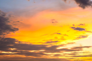 colorful of sky with clouds in sunset