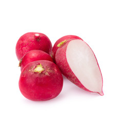 Fresh radishes on white background