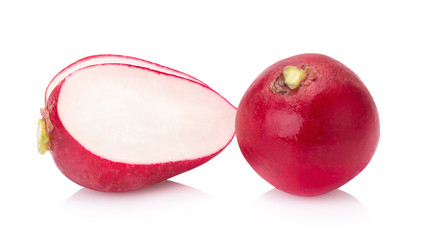 Fresh radishes on white background
