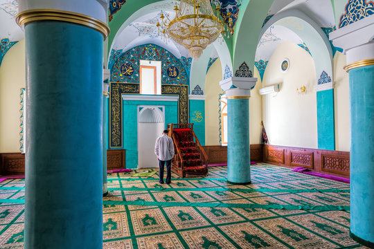 The mihrab in mosque of Heydar cuma mascidi. Built in 1893