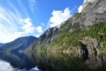 Fototapeta na wymiar Fjords scenic in Flam, Norway. For background