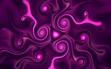abstract fractal, purple swirls, dark background