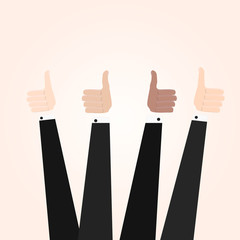 Fototapeta premium Hand with thumb up. Positive feedback