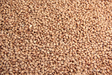 Buckwheat closeup flat food background
