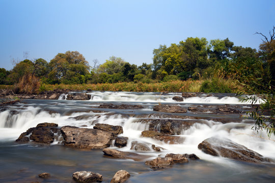 Famous Popa falls in Caprivi, North Namibia