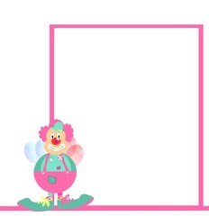 Clown vor Schreibfeld rosa