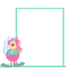 Clown vor Schreibfeld