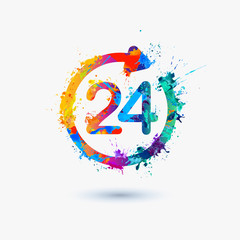 Fototapeta premium 24 hours a day icon