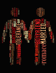 Gay couple, word cloud concept 2