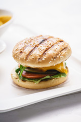 cheeseburger with potato