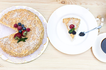 Napoleon cake with berries