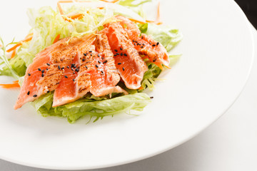 japanese salad with salmon
