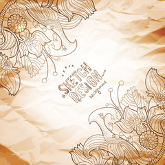 Flourish artistic background with frame