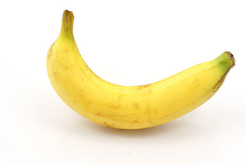Ripe Gros Michel banana isolated on white background.