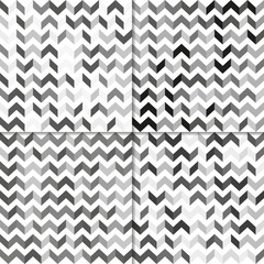 Set of seamless pattern with zig zag lines