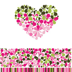 floral heart vector