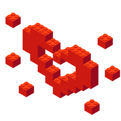 Naklejka premium Isometric Plastic Building Blocks and Tiles