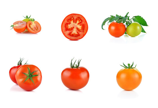 Set of  Tomato isolated on white background