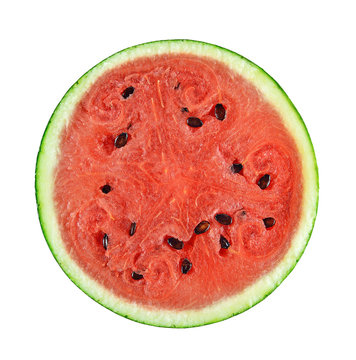 half of watermelon isolated on white background