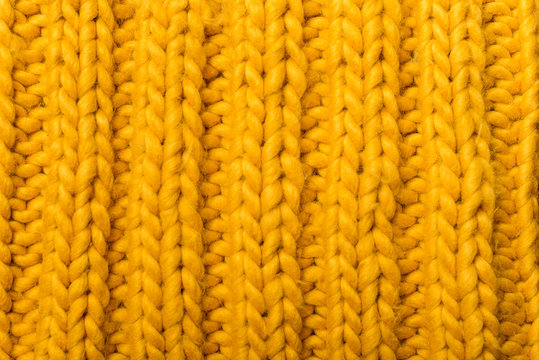 Knitted yellow texture