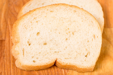 Sliced fresh wheat bread.