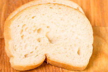 Sliced fresh wheat bread.