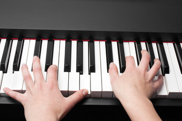 piano and two hands