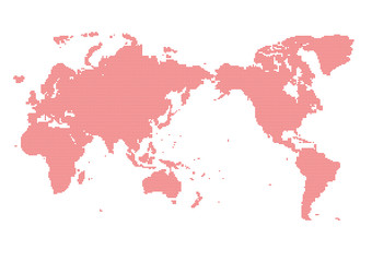 ハート模様を並べた世界地図
