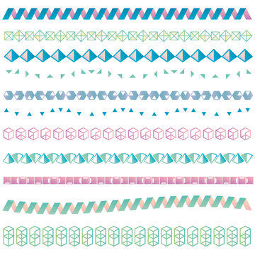 Set of geometrical patterned borders
