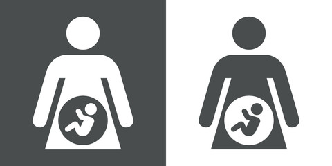 Icono plano mujer embarazada #1 - obrazy, fototapety, plakaty