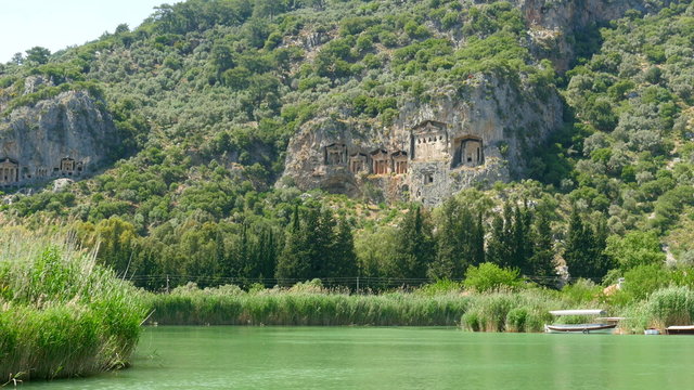 boat tour river reeds, historical dalyan, ortaca, koycegiz, turkey