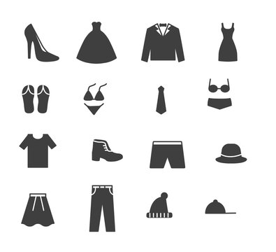Set line icons of men and women clothing. Vector illustration.