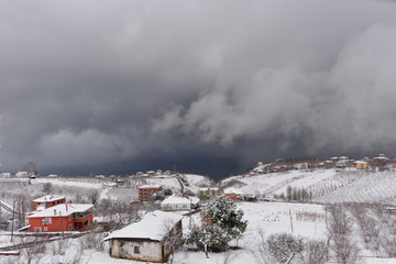 Schneesturm Trabzon am Schwarzen Meer