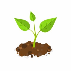 Sprout in the ground. Vector Illustration